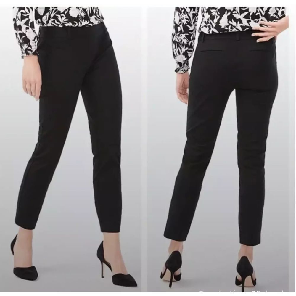 J. Crew Maddie Women's‎ Straight Leg Ankle Stretch Pants Black Cotton Size 8